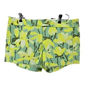 J.Crew Floral Shorts 10 Vibrant Yellow Blue Green Chino Preppy‎ Coastal